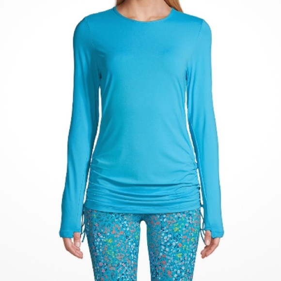 LANDSEND Women’s Plus Size SPF 50 Adjustable Rashguard Swim Tunic - Picture 2 of 3